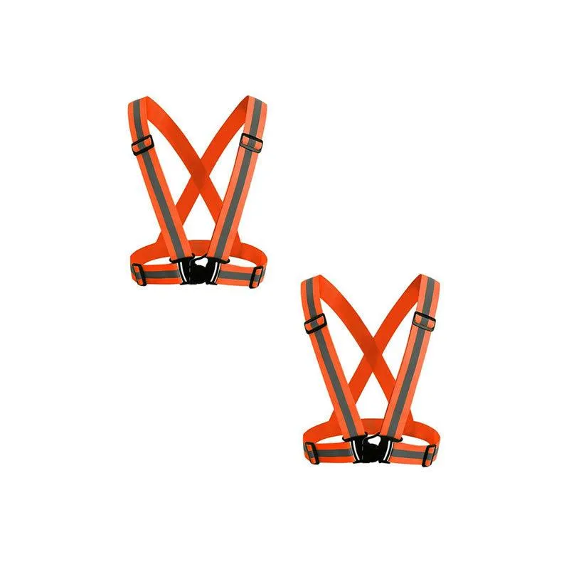 2-Pack Of Visibility Safety Reflective Vest Belt Jacket Nd-10 Orange