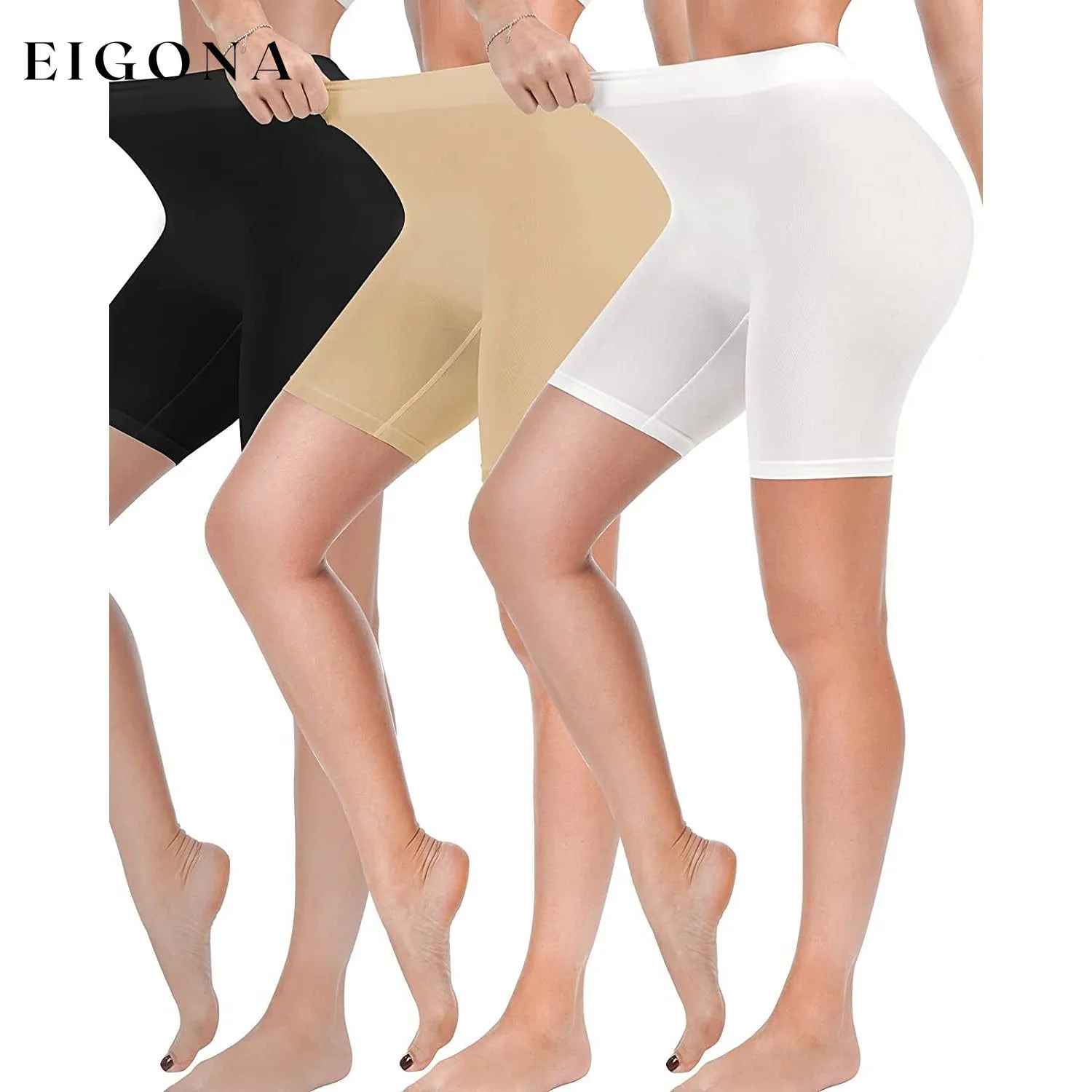 3-Pack: Slip Shorts for Women Under Dress, Comfortable Smooth Yoga Shorts