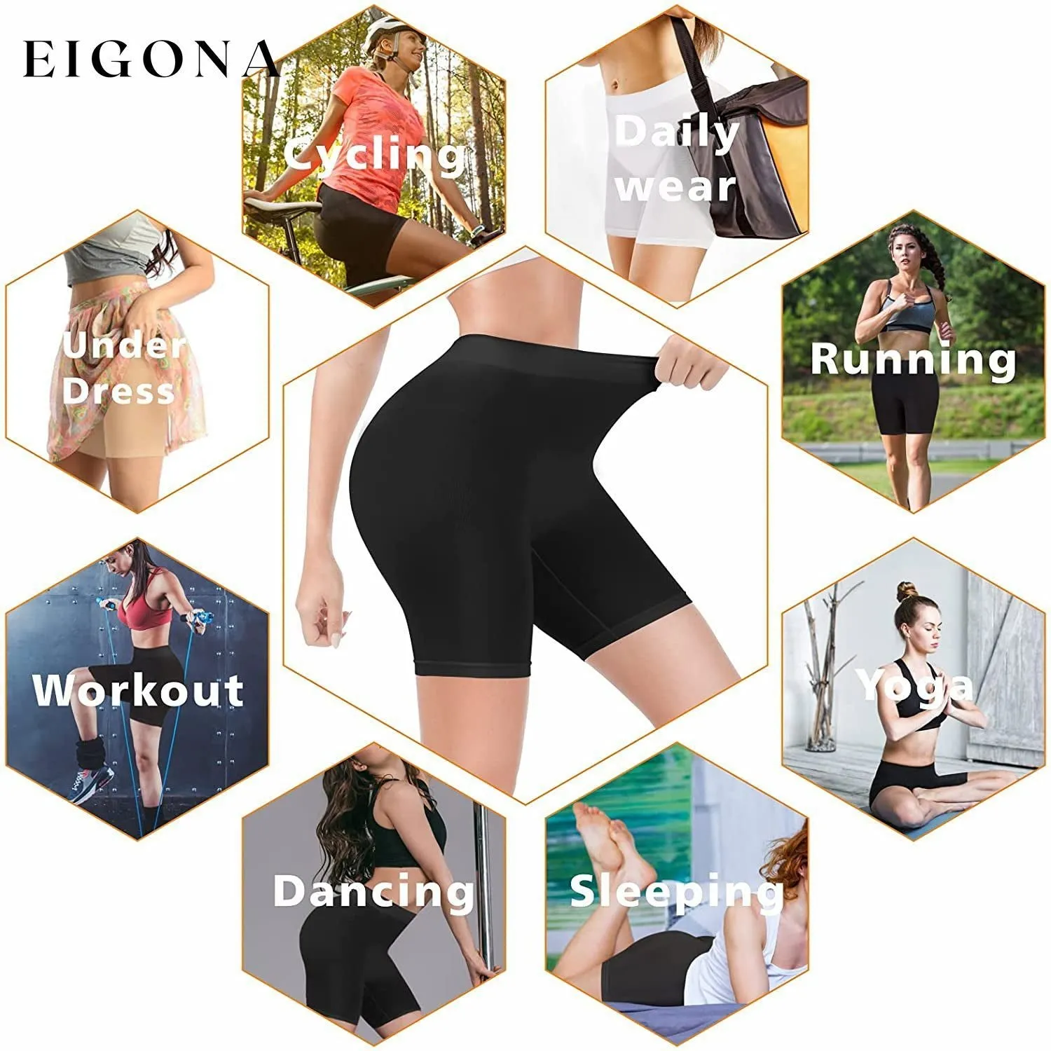 3-Pack: Slip Shorts for Women Under Dress, Comfortable Smooth Yoga Shorts