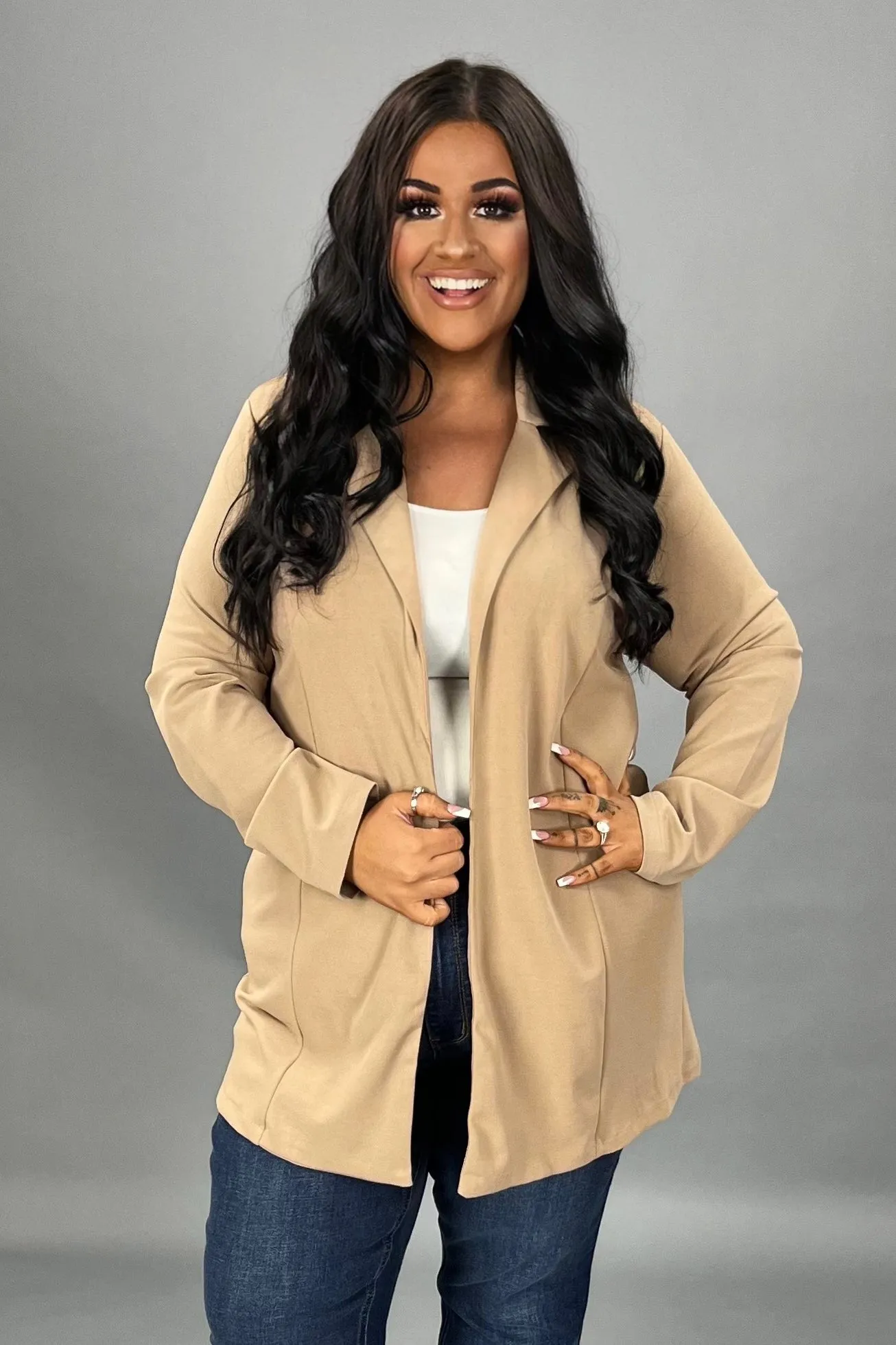 51 OT {Stylish Collab} Taupe Cardigan PLUS SIZE 1X 2X 3X