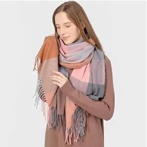 65Cm X 180Cm Plaid Soft Winter Scarf F6382-15