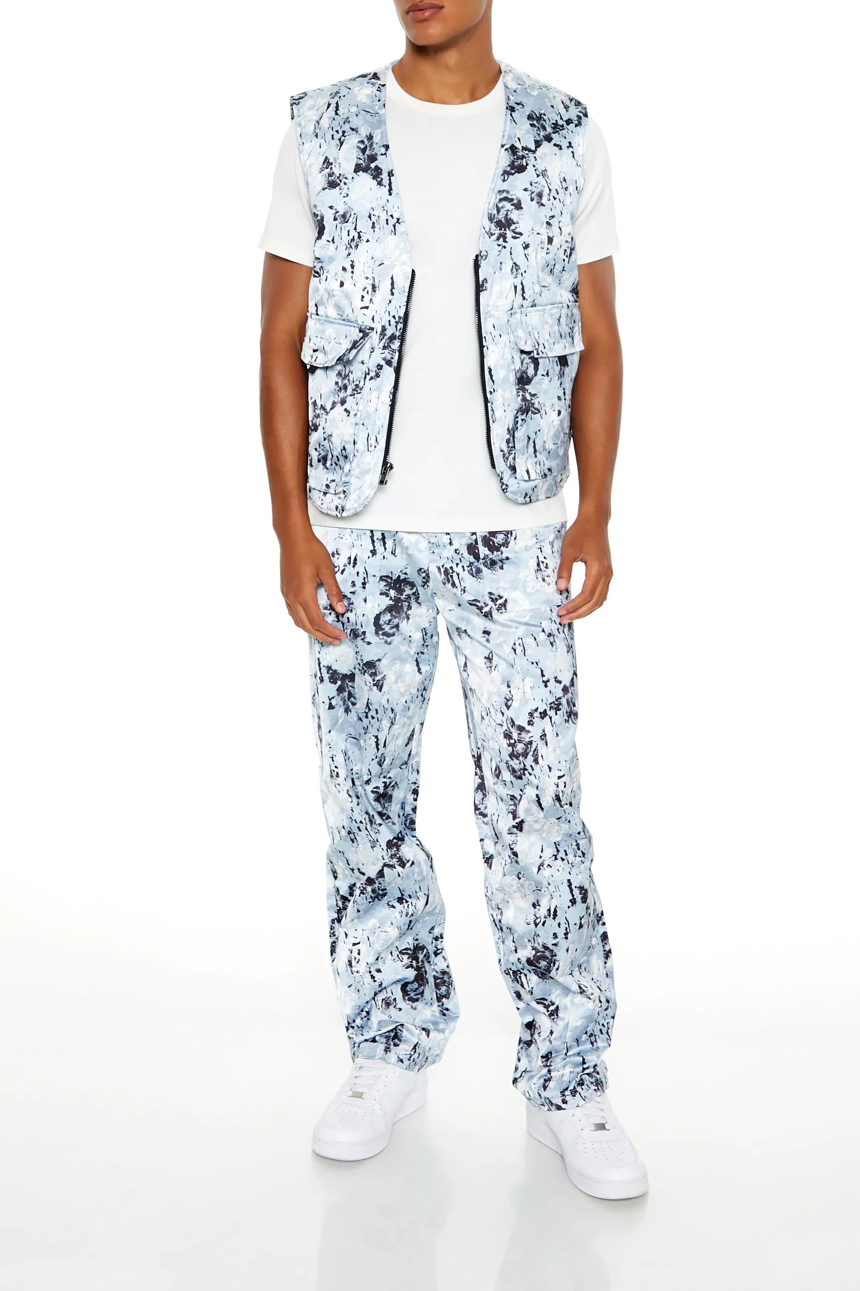 Abstract Print Cargo Vest