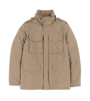 Aspesi Dry Wax Cotton Padded Field Jacket: Tan