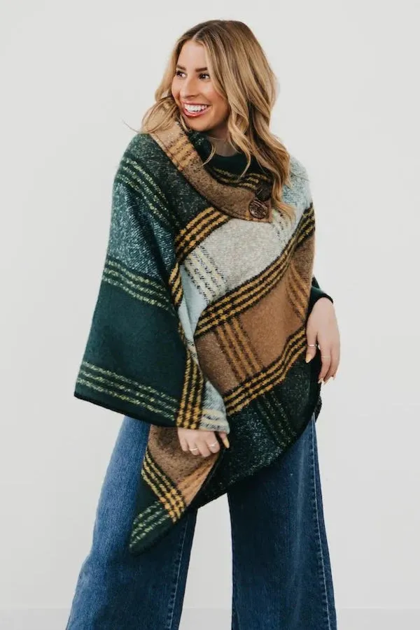 Bianca Button Neck Poncho