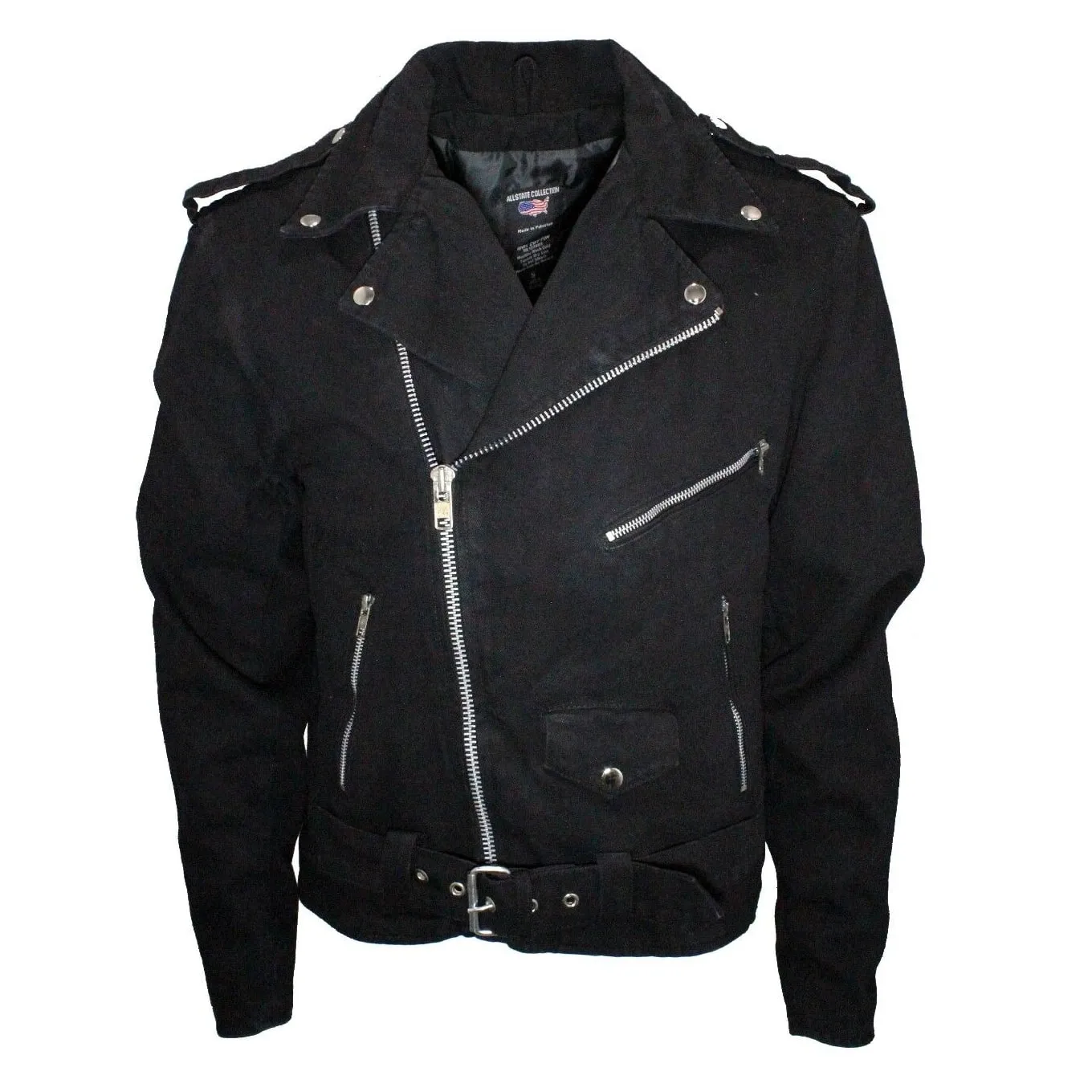 Black Denim Biker Jacket