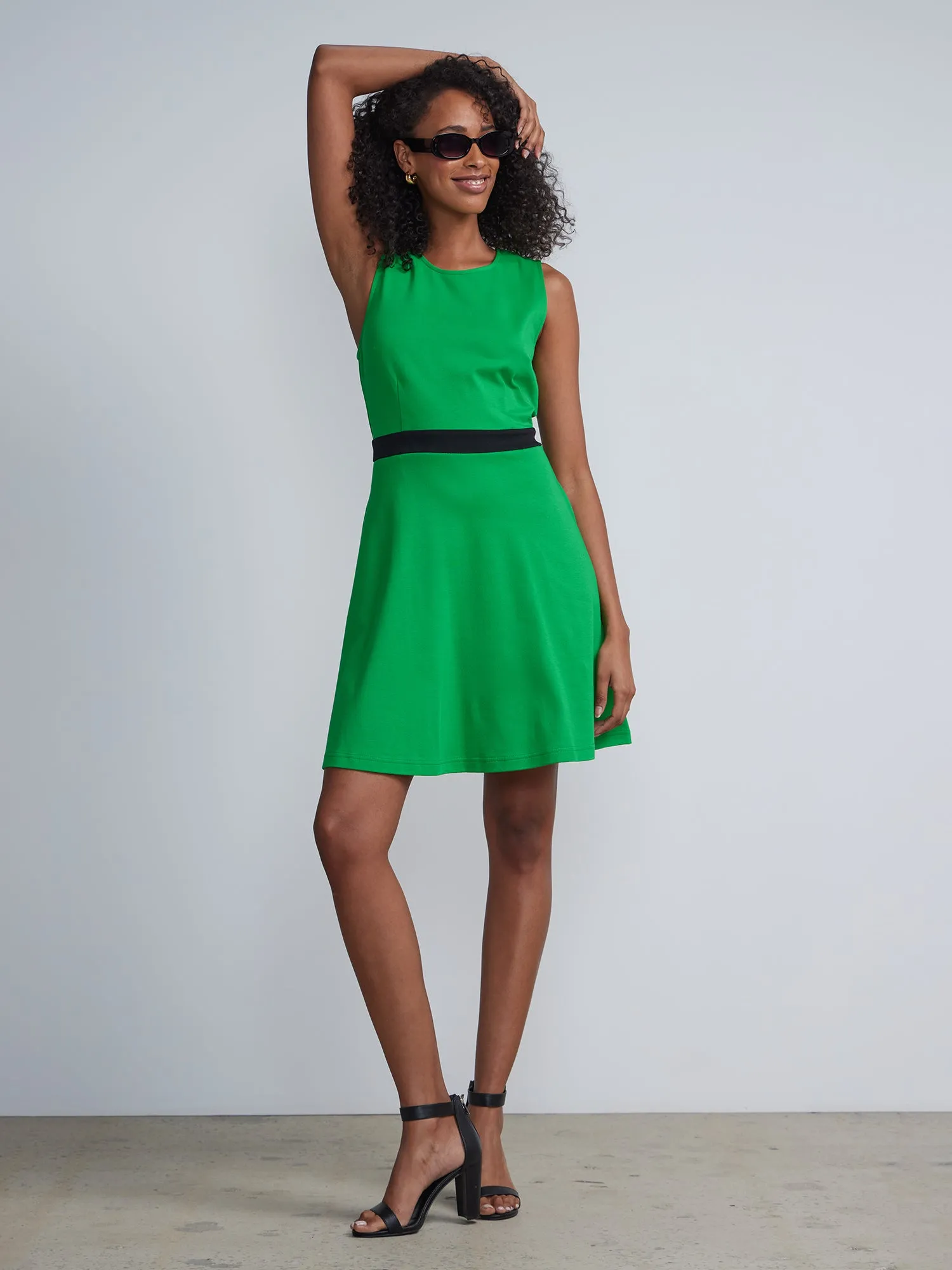 Button-Back Flare Dress - City Knits