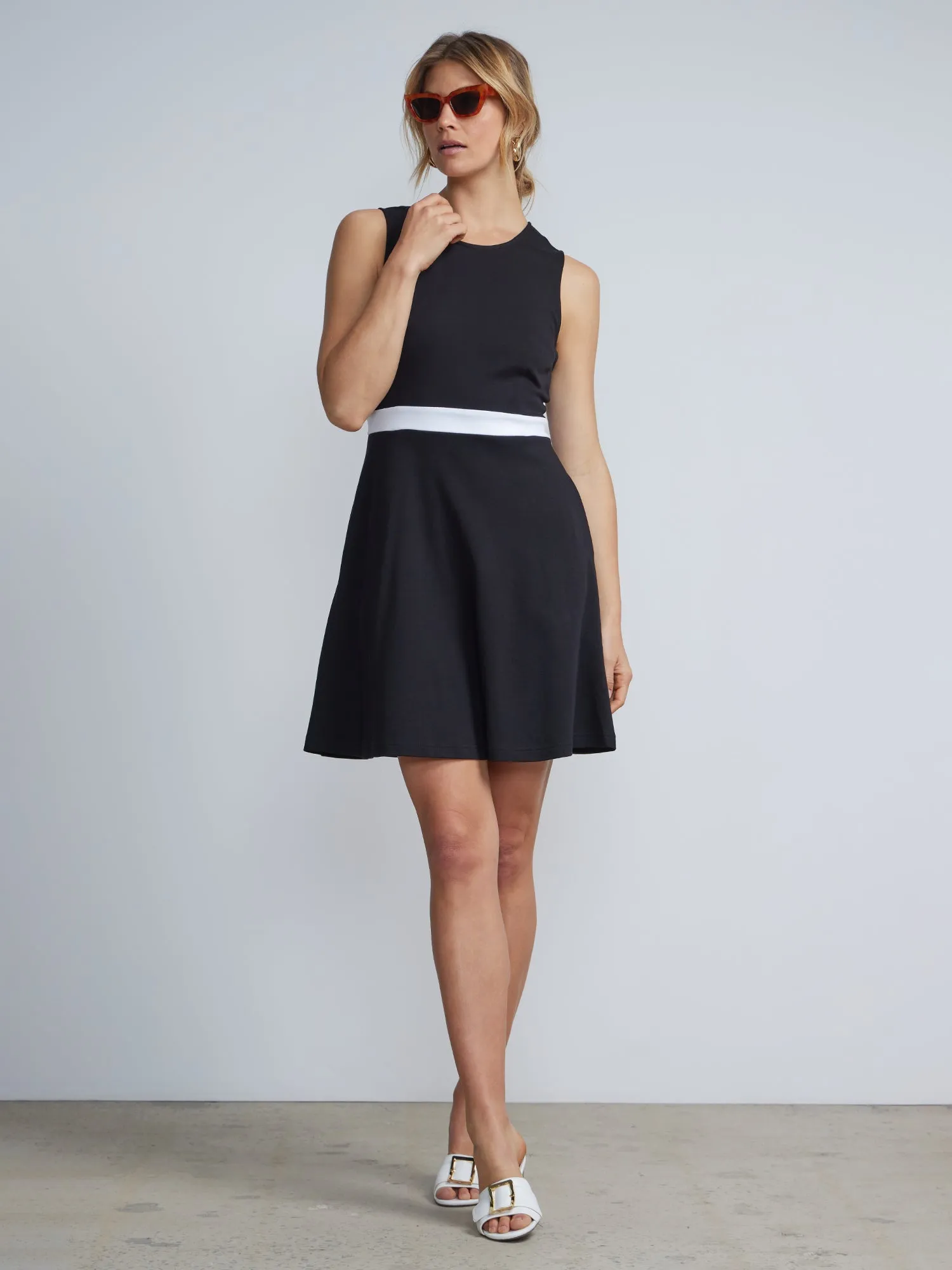 Button-Back Flare Dress - City Knits