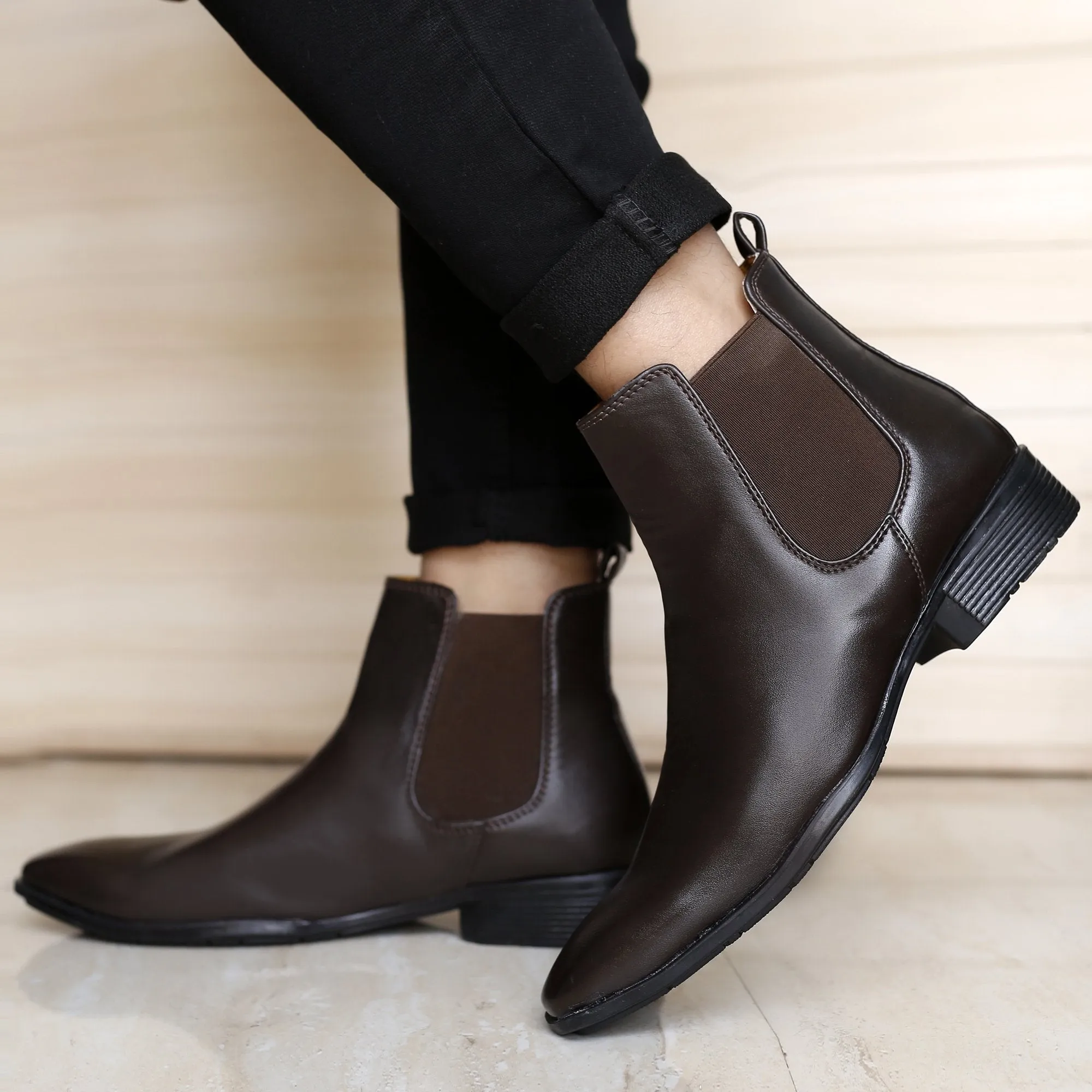 Bxxy's Faux Leather Chelsea Boots for Men