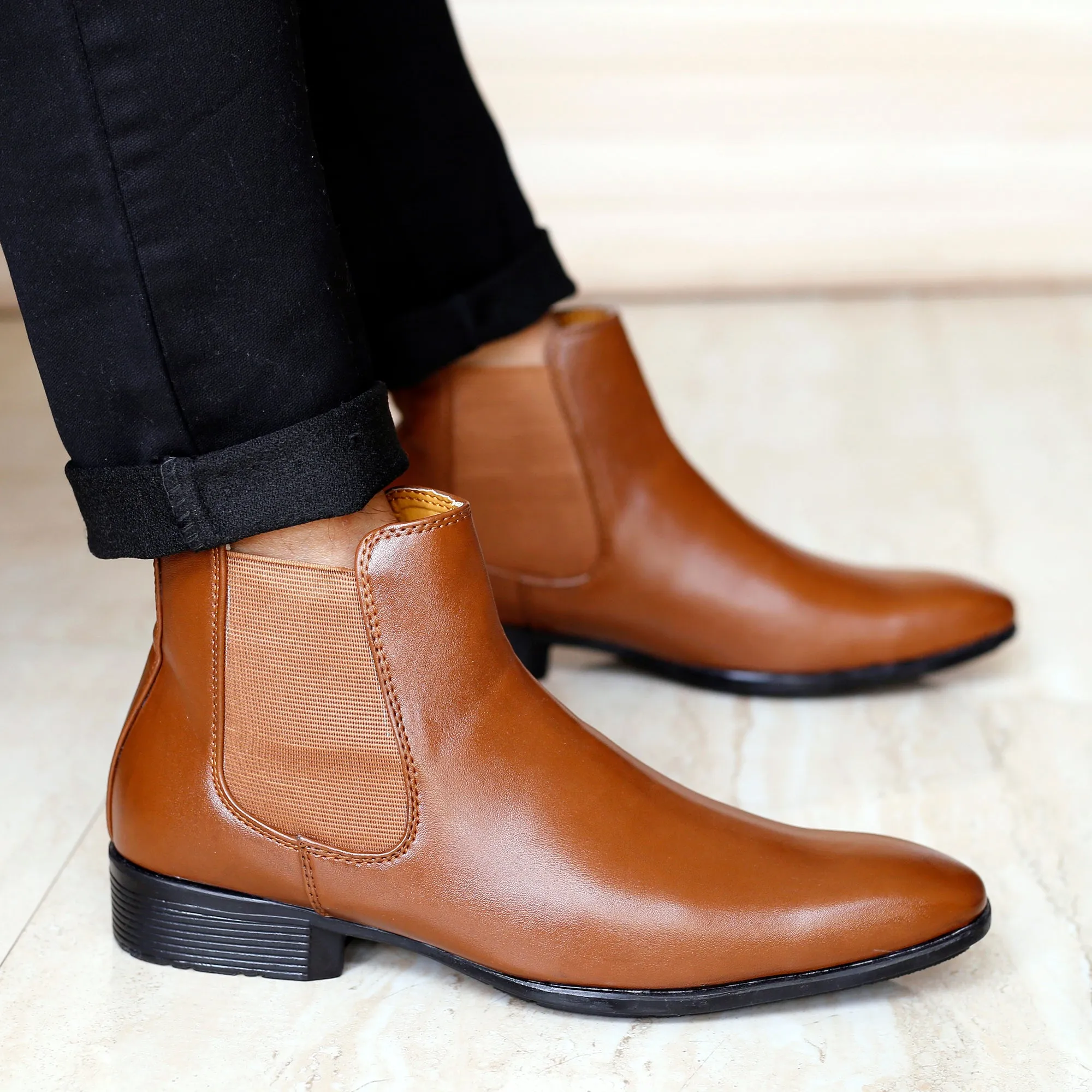 Bxxy's Faux Leather Chelsea Boots for Men