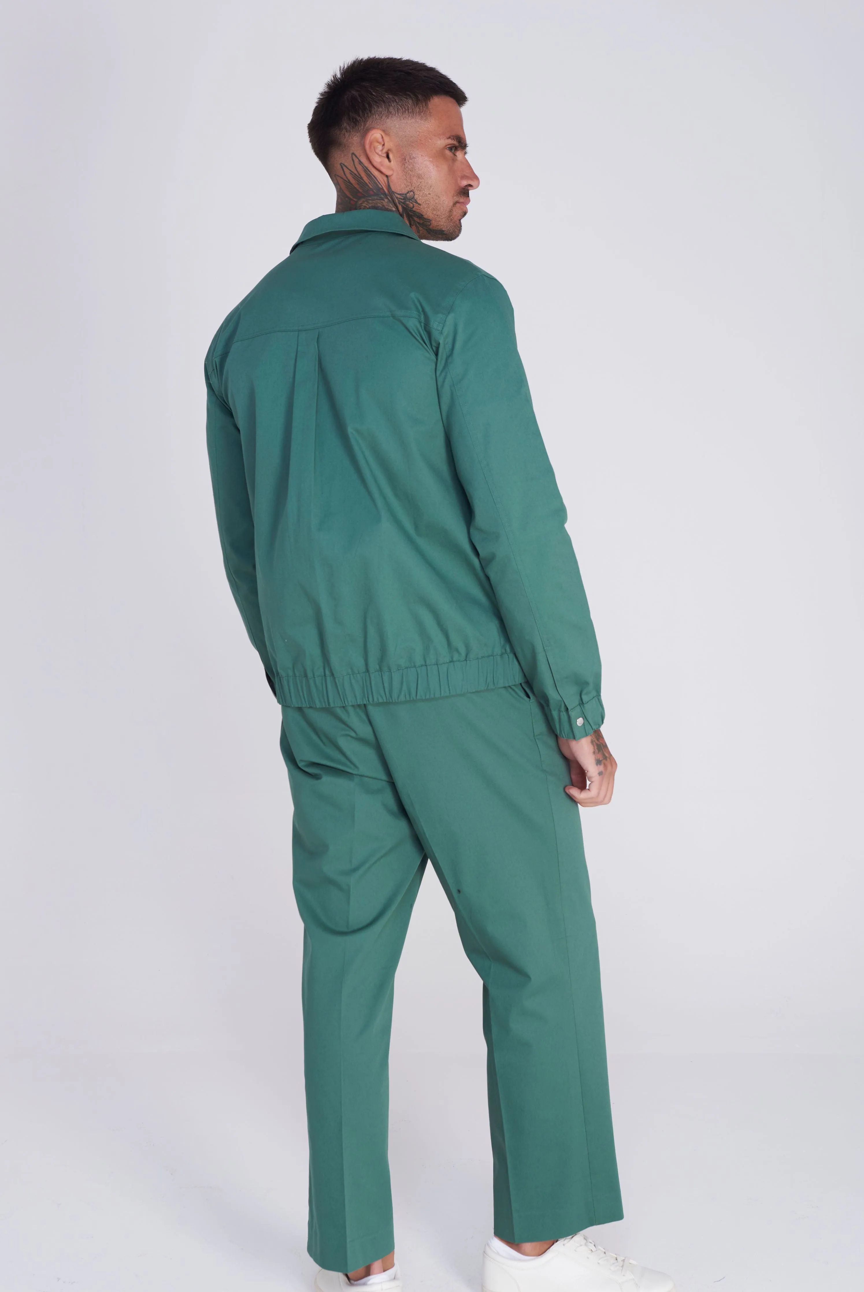 Cadiz Shacket Cotton Jacket in Green