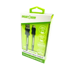 Charging Cable Indestructible USB to USB-C 4FT 2.4 Amp - 3 Pieces Per Pack 24613