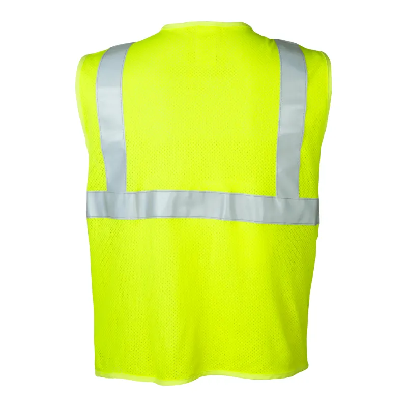 Class 2 Flame Retardant Reflective Vest with Zipper Closure (Hi Vis Lime)