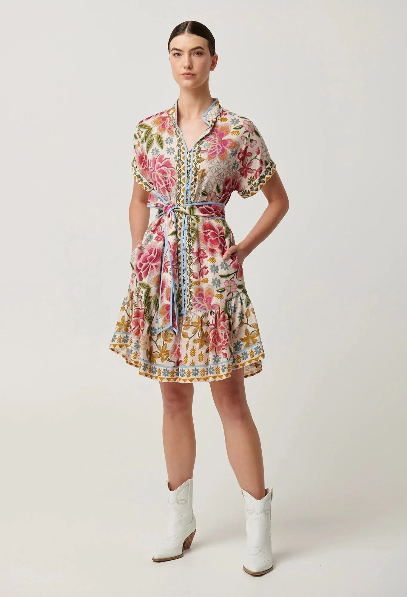 Clementine Linen Viscose Shirt Dress