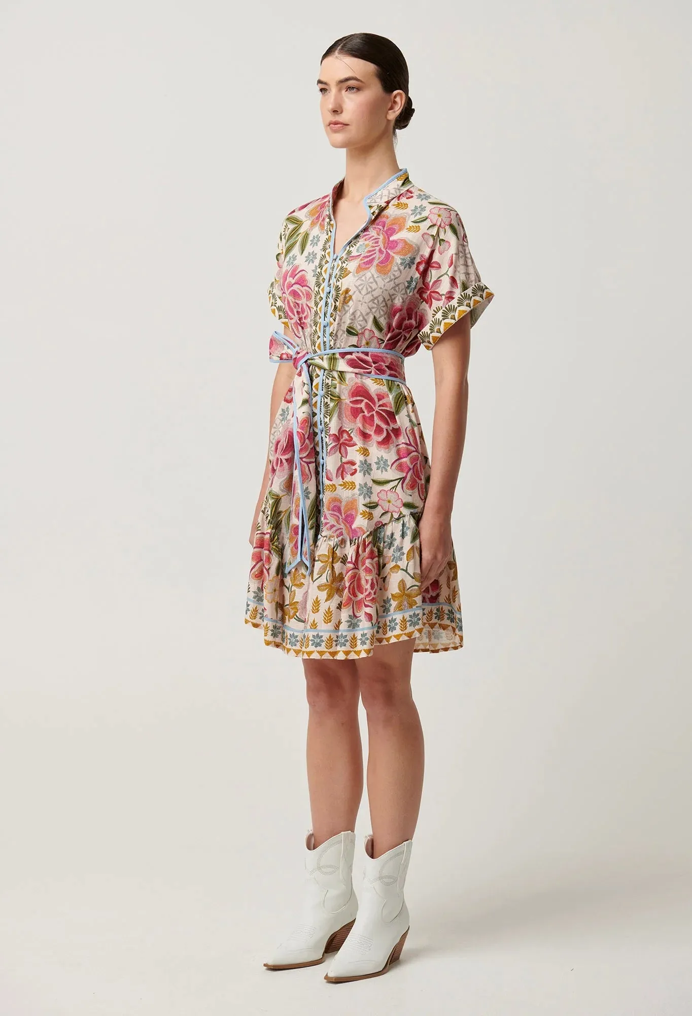 Clementine Linen Viscose Shirt Dress