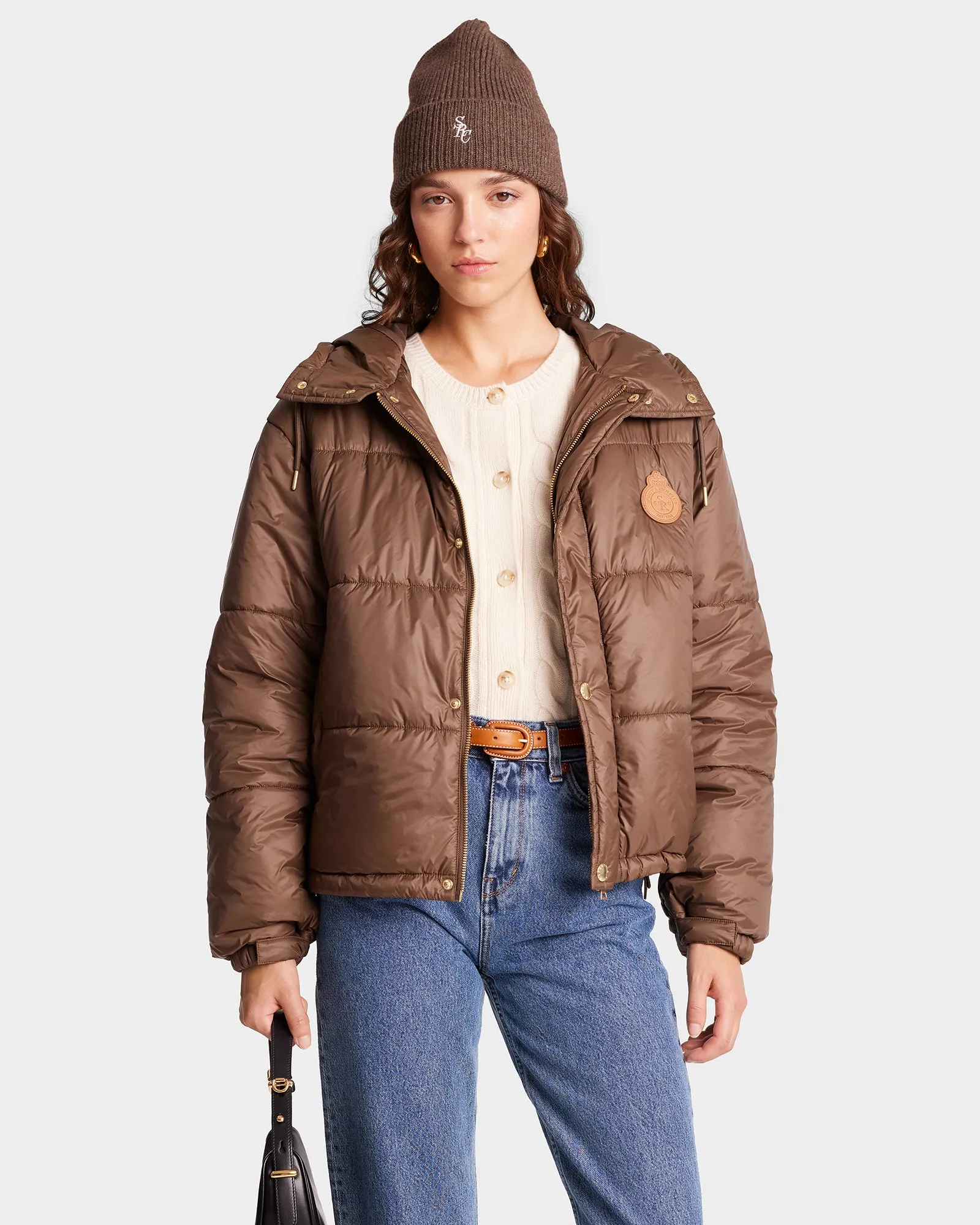 Crown Puffer Jacket - Chocolate