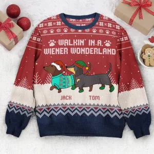 Dachshund Through The Snow - Personalized Ugly Sweater