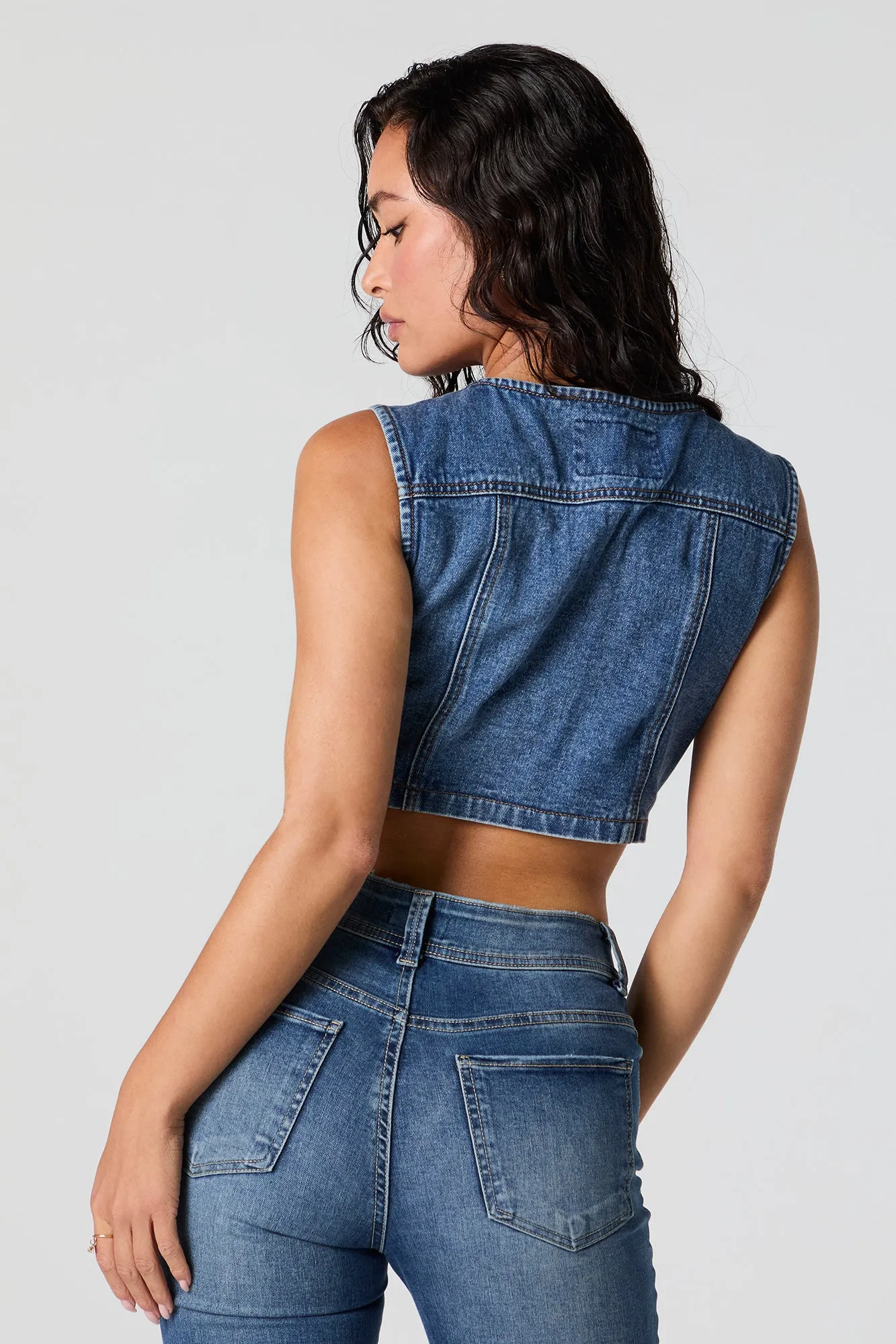 Denim Cargo Vest