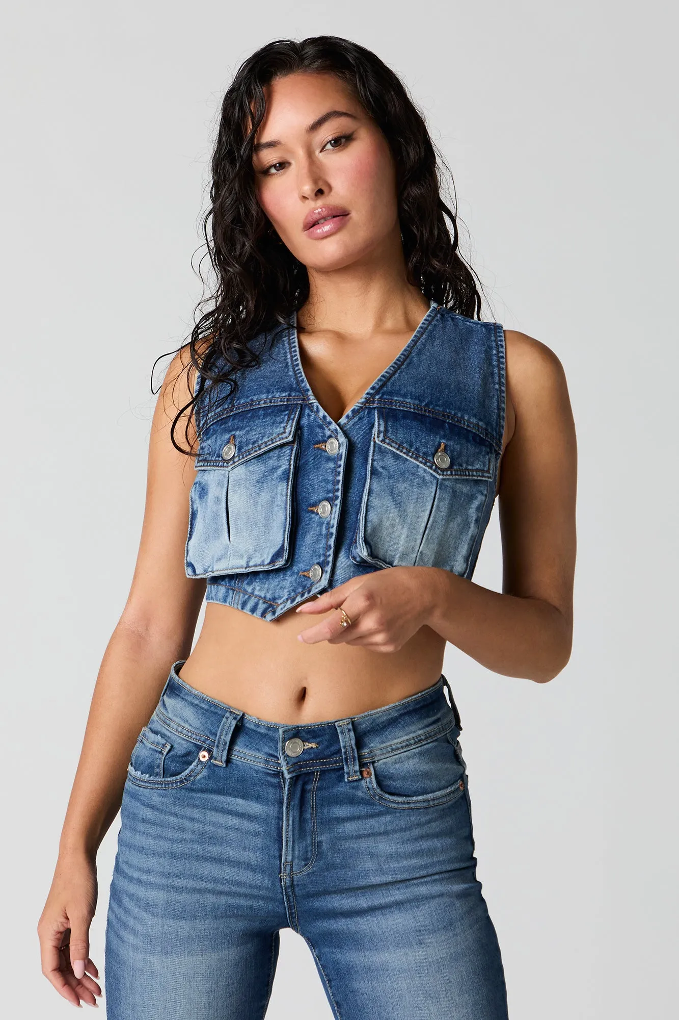 Denim Cargo Vest