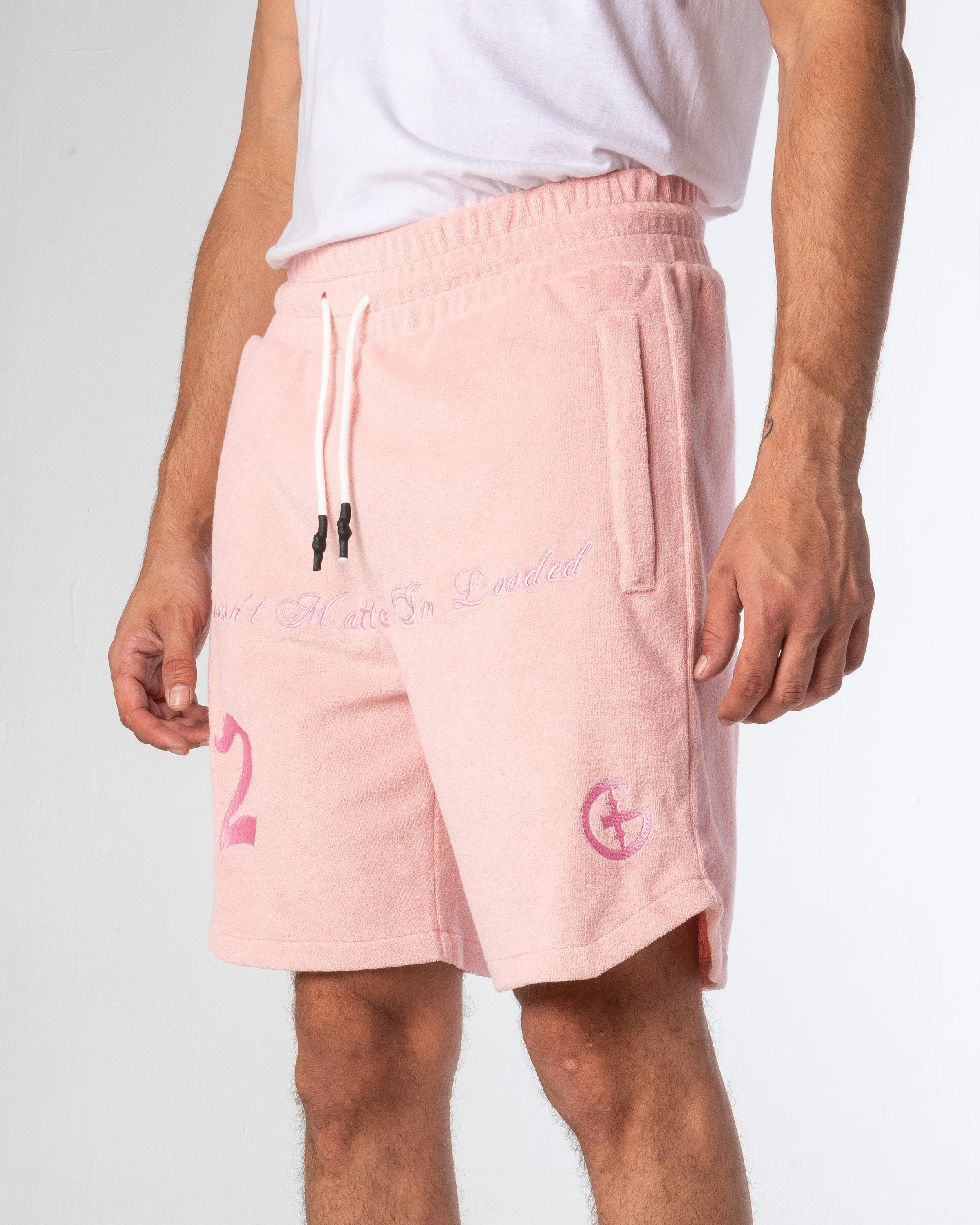 DOESN'T MATTER I'M LOADED SHORTS (PINK BLUSH)