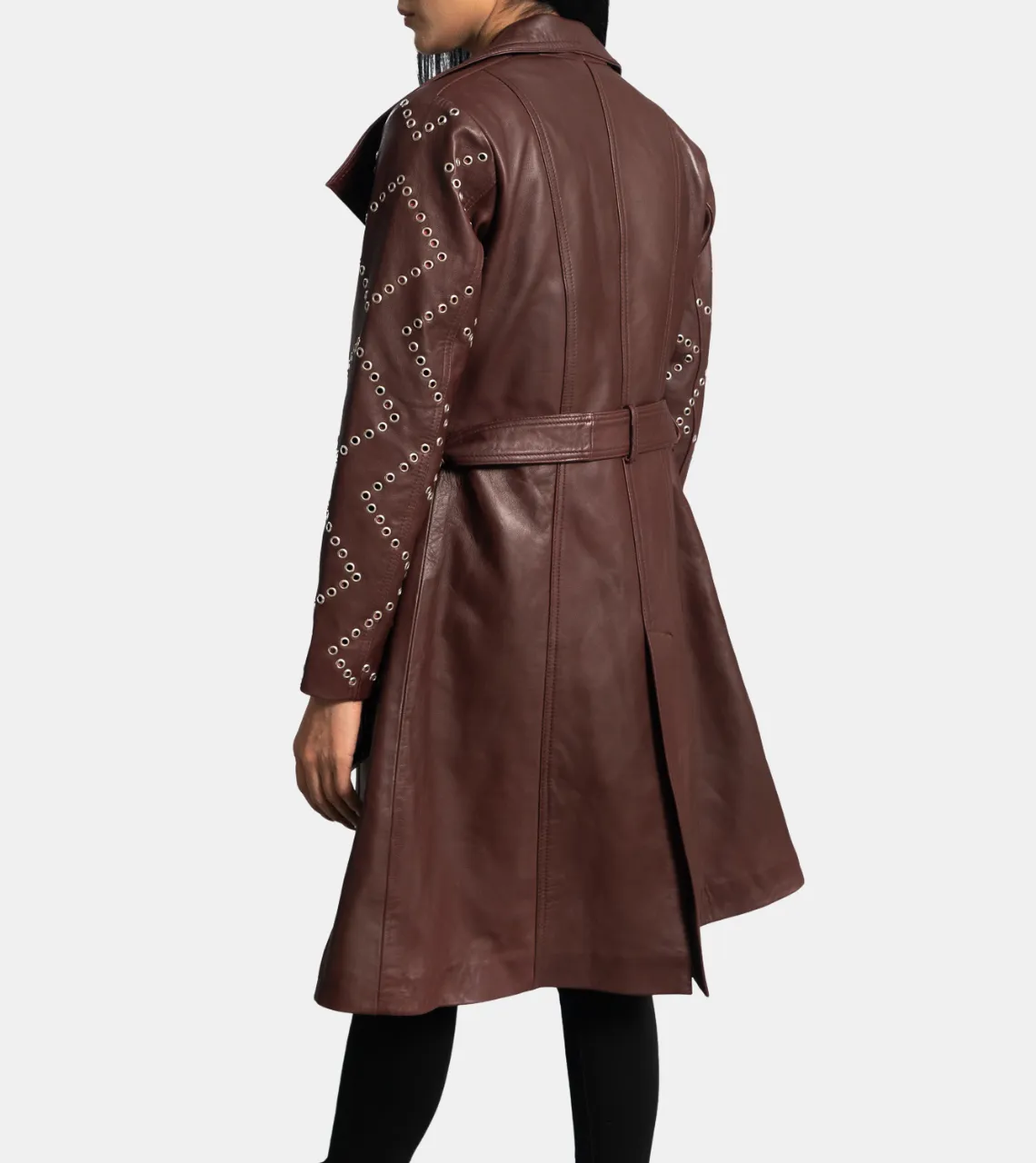 Dulcie Women's Brown Leather Trench Coat