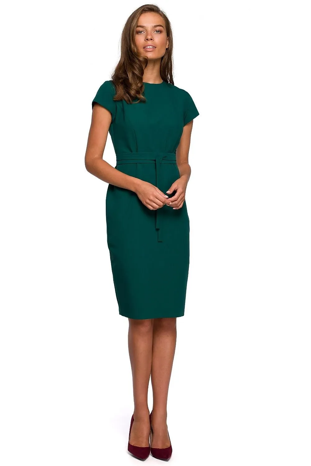 Elegant Bodycon Dress with Trendy Double Belt for Effortless Style