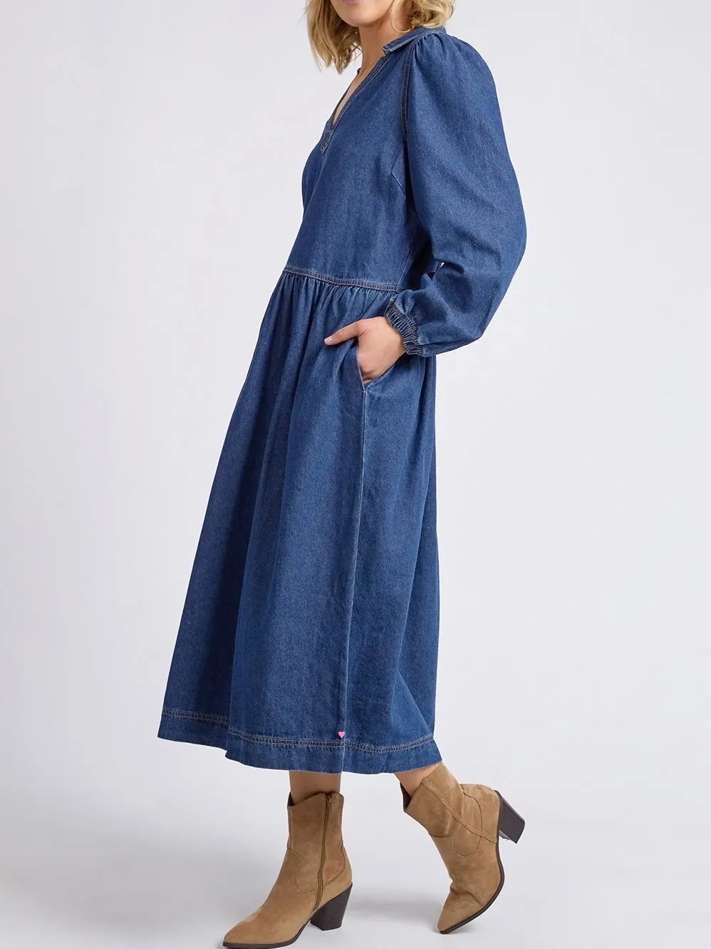 ELM JOSEPHINE DENIM DRESS