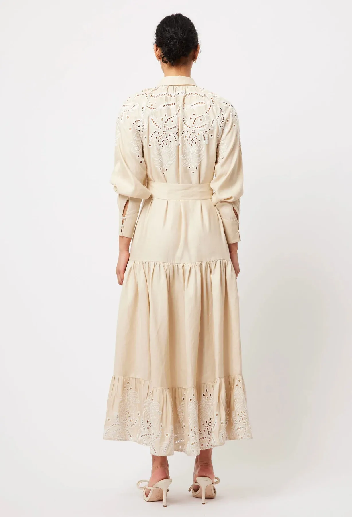 Estelle Embroidered Linen Dress