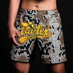 Fairtex AB19 MMA Board Shorts Diamond BJJ White