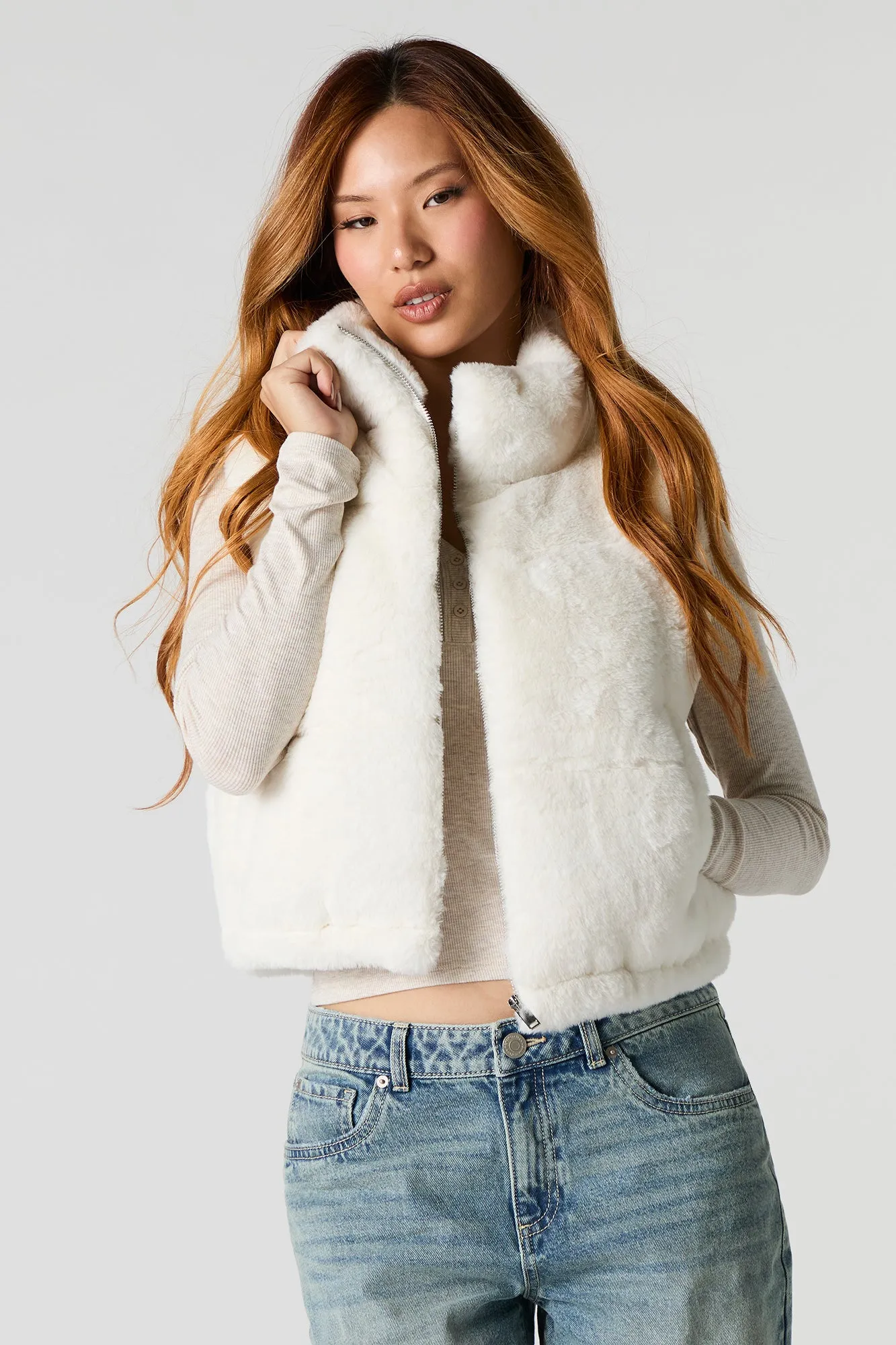 Faux Fur Puffer Vest