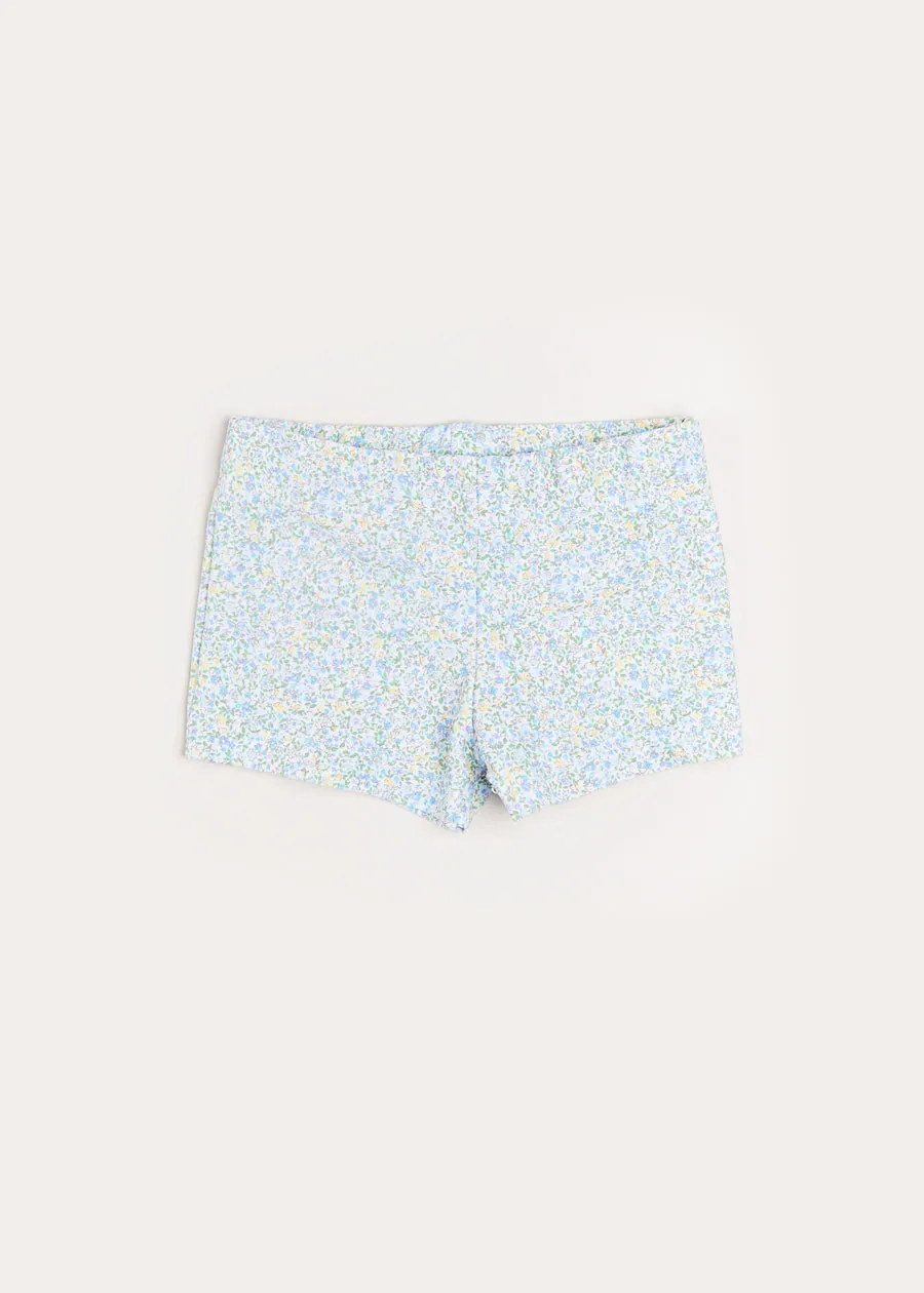 Floral Swim Shorts in Blue (12mths-6yrs)