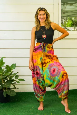 H2839- Hand Dyed Low Cut Hippie Festival Harem Pants