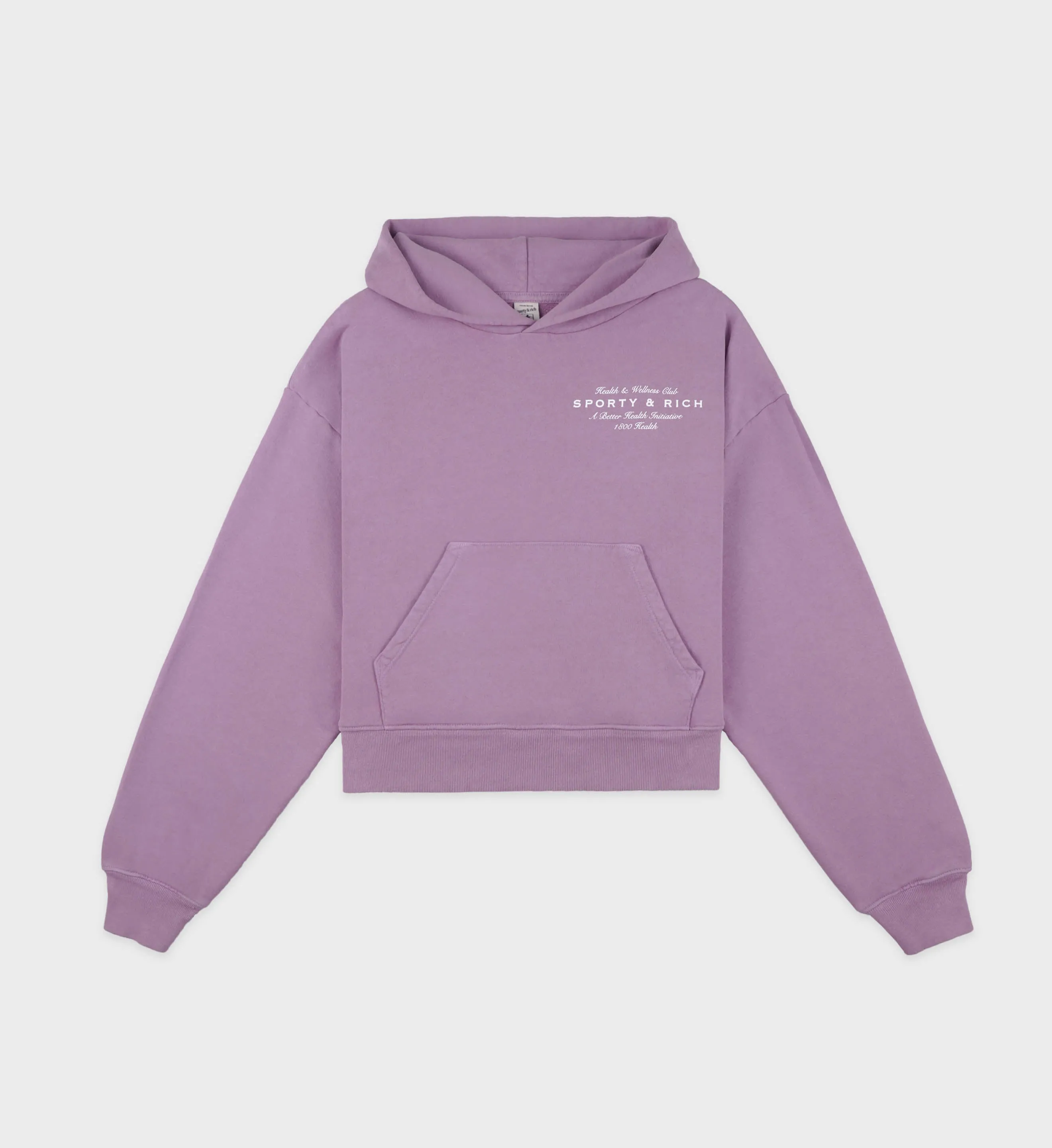 Health Initiative Cropped Hoodie - Soft Lavender/White