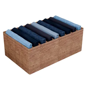 Heart Home Trouser Box | Wardrobe Organizer | Clothes Organizer | Storage Box for Pants-Shirt-Sweaters-Bra Panty-Socks | 9-Grid Closet Organizer | Large | Wooden