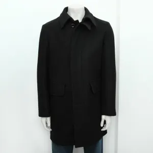 Heavy Black Overcoat in Wool