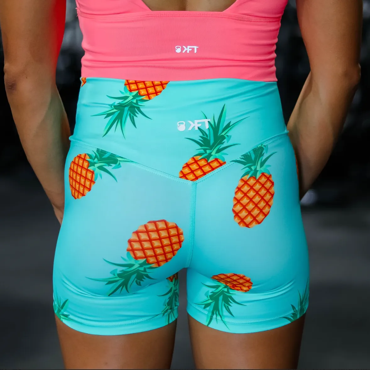 High Rise Biker Shortie - Pina Colada