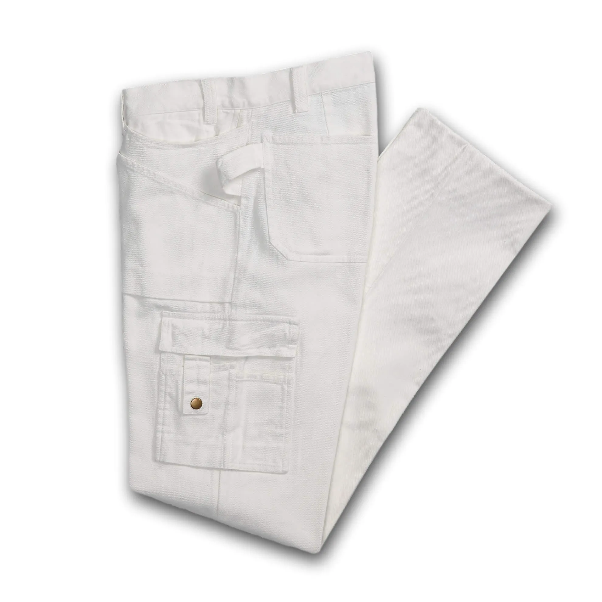 J. Peterman Men's Relaxed Fit Cotton Painter's Pants - Off-White