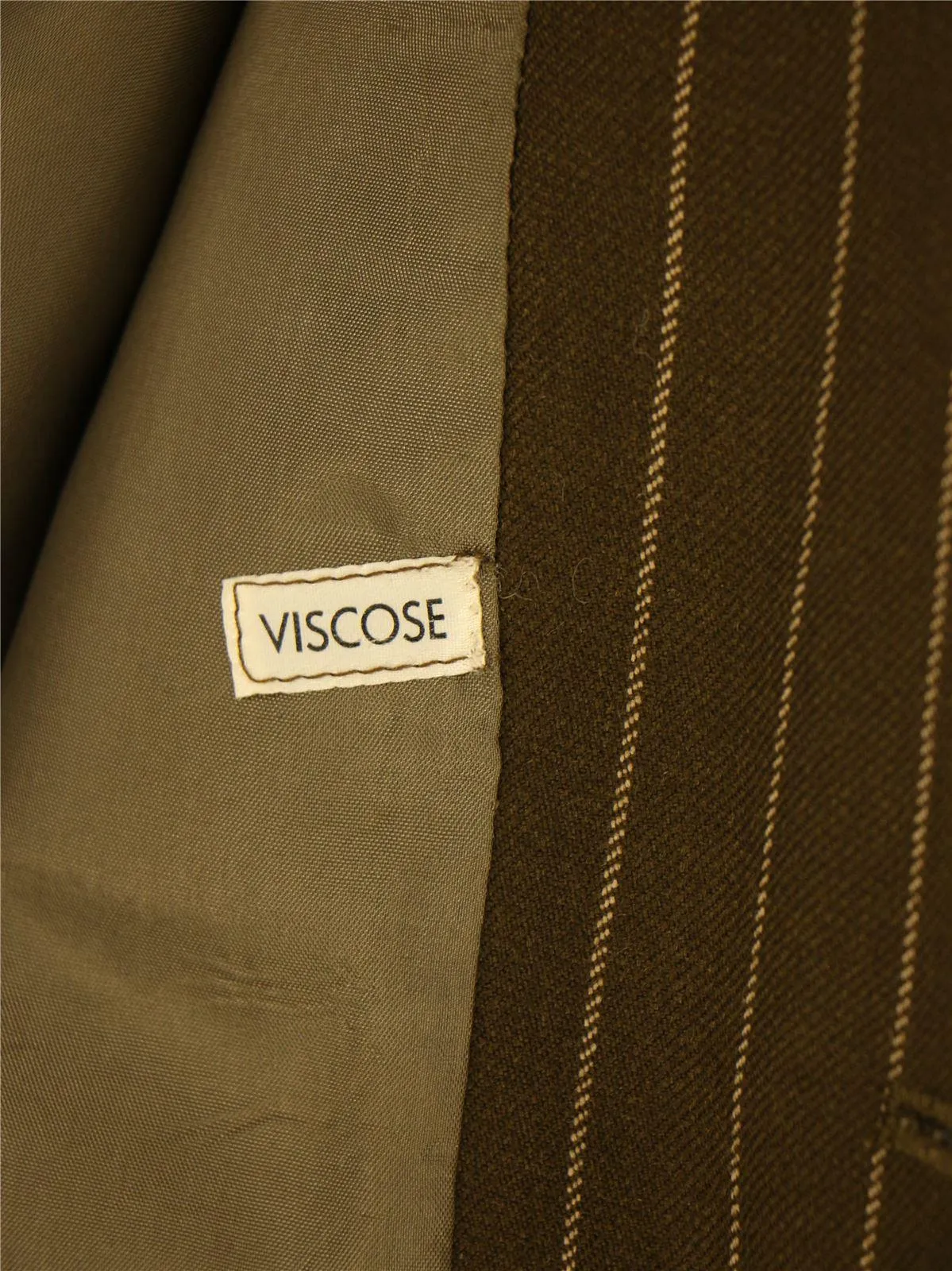 Khaki Brown Pinstripe Vintage 1970s Jacket