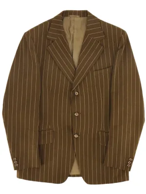 Khaki Brown Pinstripe Vintage 1970s Jacket