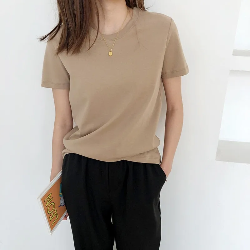 [Korean Style] 6 Colors Soft-Cotton Basic T-shirts