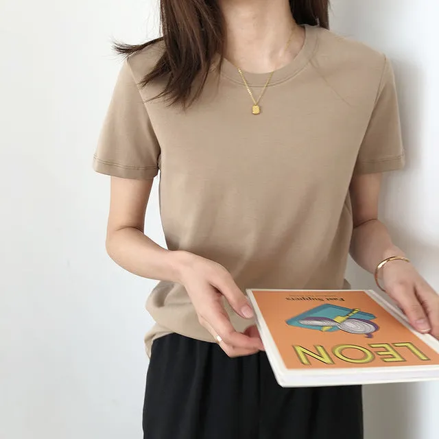 [Korean Style] 6 Colors Soft-Cotton Basic T-shirts