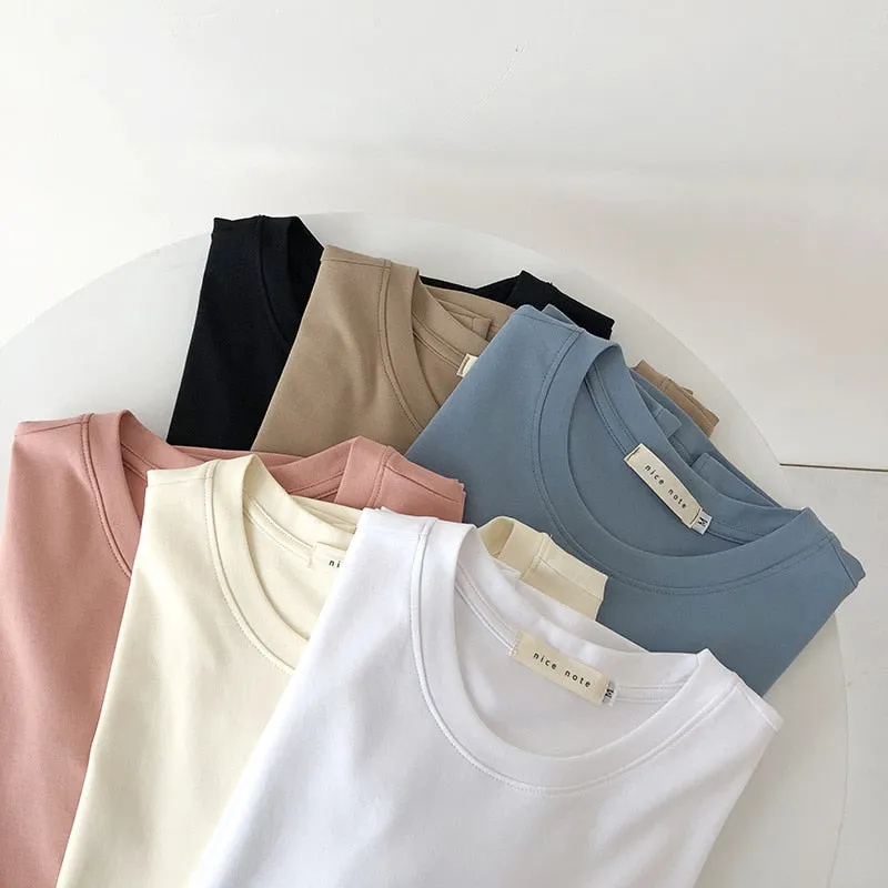 [Korean Style] 6 Colors Soft-Cotton Basic T-shirts