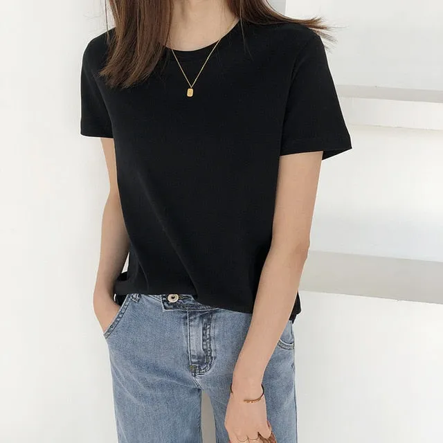 [Korean Style] 6 Colors Soft-Cotton Basic T-shirts