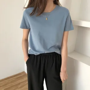 [Korean Style] 6 Colors Soft-Cotton Basic T-shirts