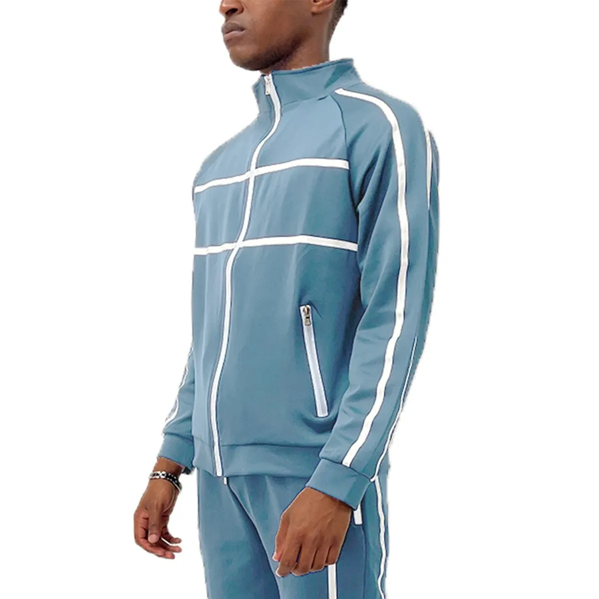 Light Blue Jordan Tape Track Jacket & Jogger Set