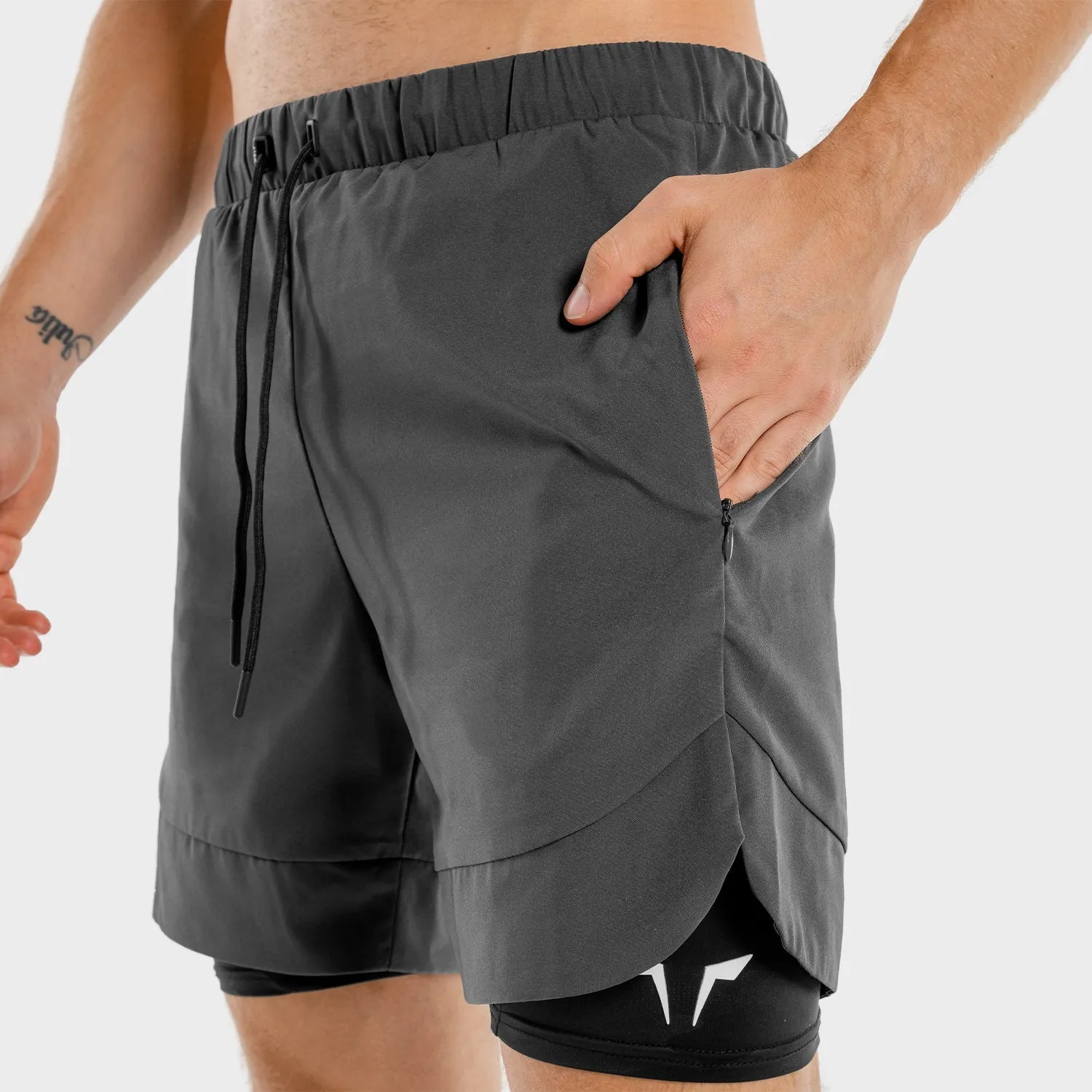 Limitless 2-in-1 Shorts - Charcoal And Black