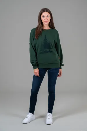 Lone Pines Print Sweatshirt Deep Forest