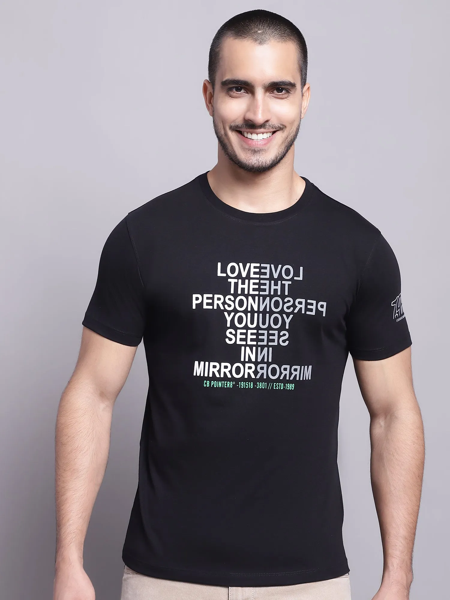 Men Black Casual T-Shirt