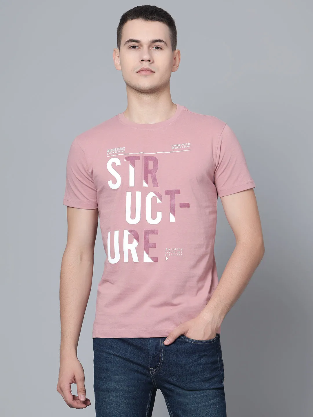 Men Peach T-Shirt