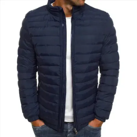 Men's Insulated Cotton Padded Jacket – Stylish Outdoor Zipper Coat