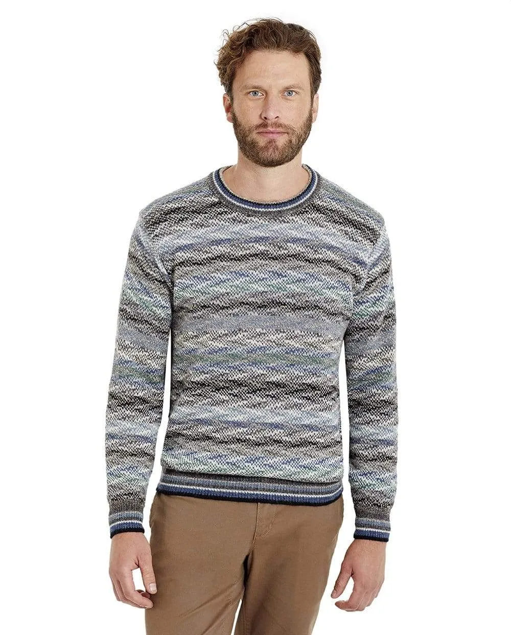 Men's Luca Blue and White Pullover